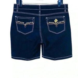 Southpole Black Super Stretchy Embellished Denim Shorts Size 9
